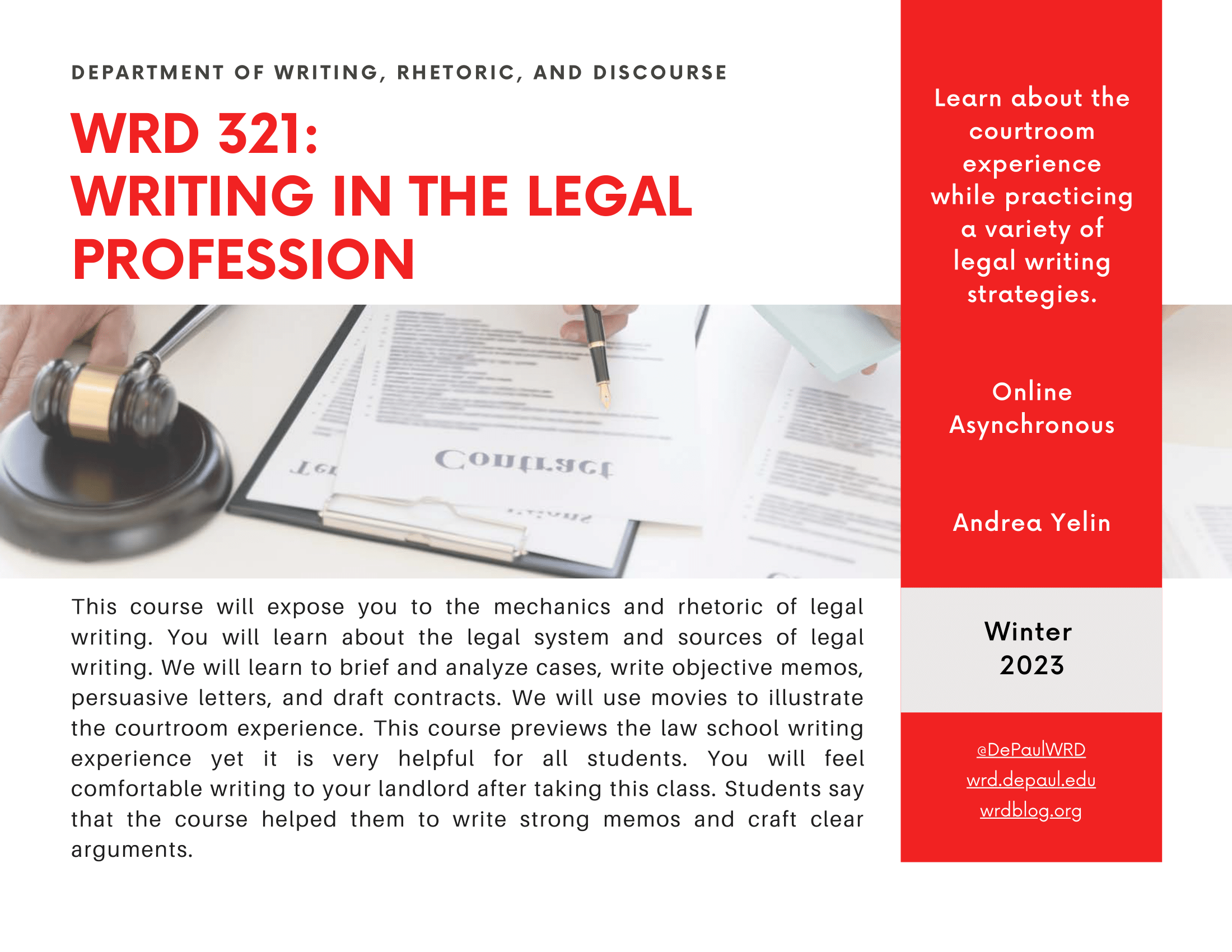 WRD 321: WRITING IN THE LEGAL PROFESSION